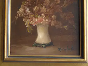 Niet of onleesbaar gesigneerd - Ingelijst , Olieverf , Bloemstilleven – onduidelijke signatuur… kopen? Bied vanaf 1!