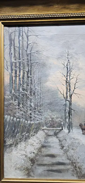 H. Hermans - Winterlandschap met Paard en wagen vol hout kopen? Bied vanaf 30!