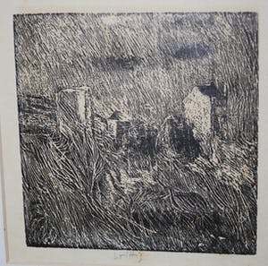 Werner Wittig - Houtsnede landschap kopen? Bied vanaf 30!