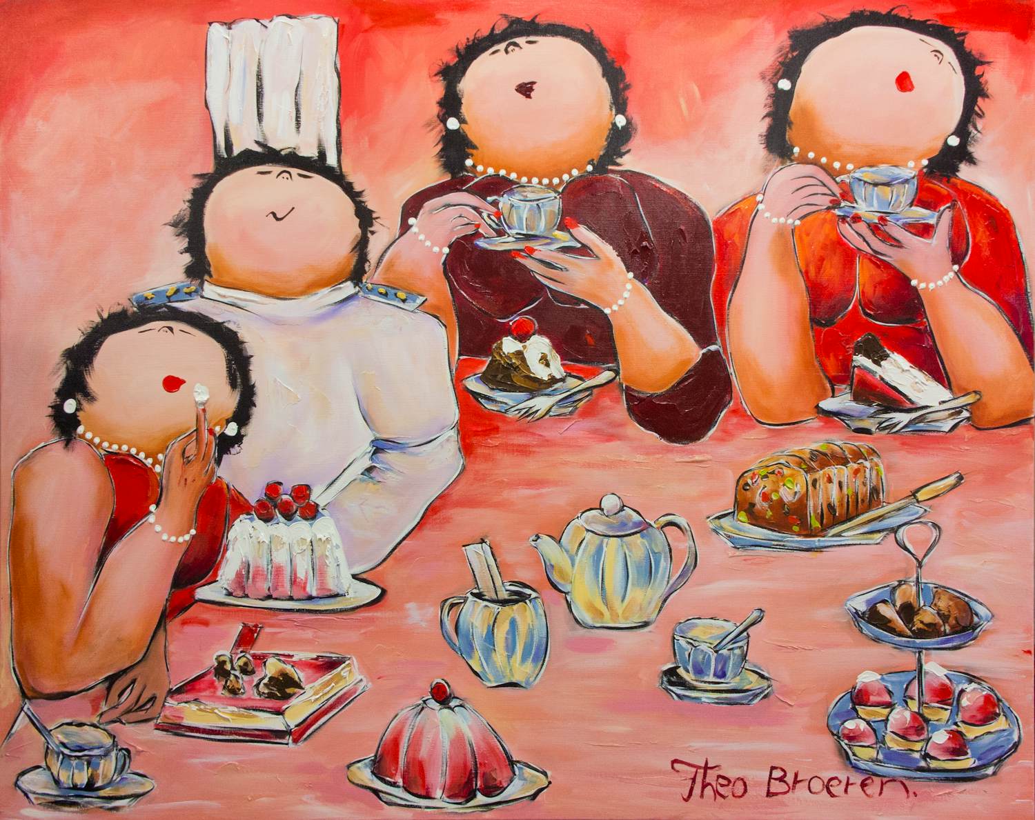 Theo Broeren - Acryl op doek, Chipolata Taart kopen? Bied vanaf 250!