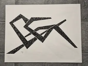 Toon Kelder - complete serie van 6 grote zwart-wit Litho's - geometrisch abstract - 1965 kopen? Bied vanaf 189!