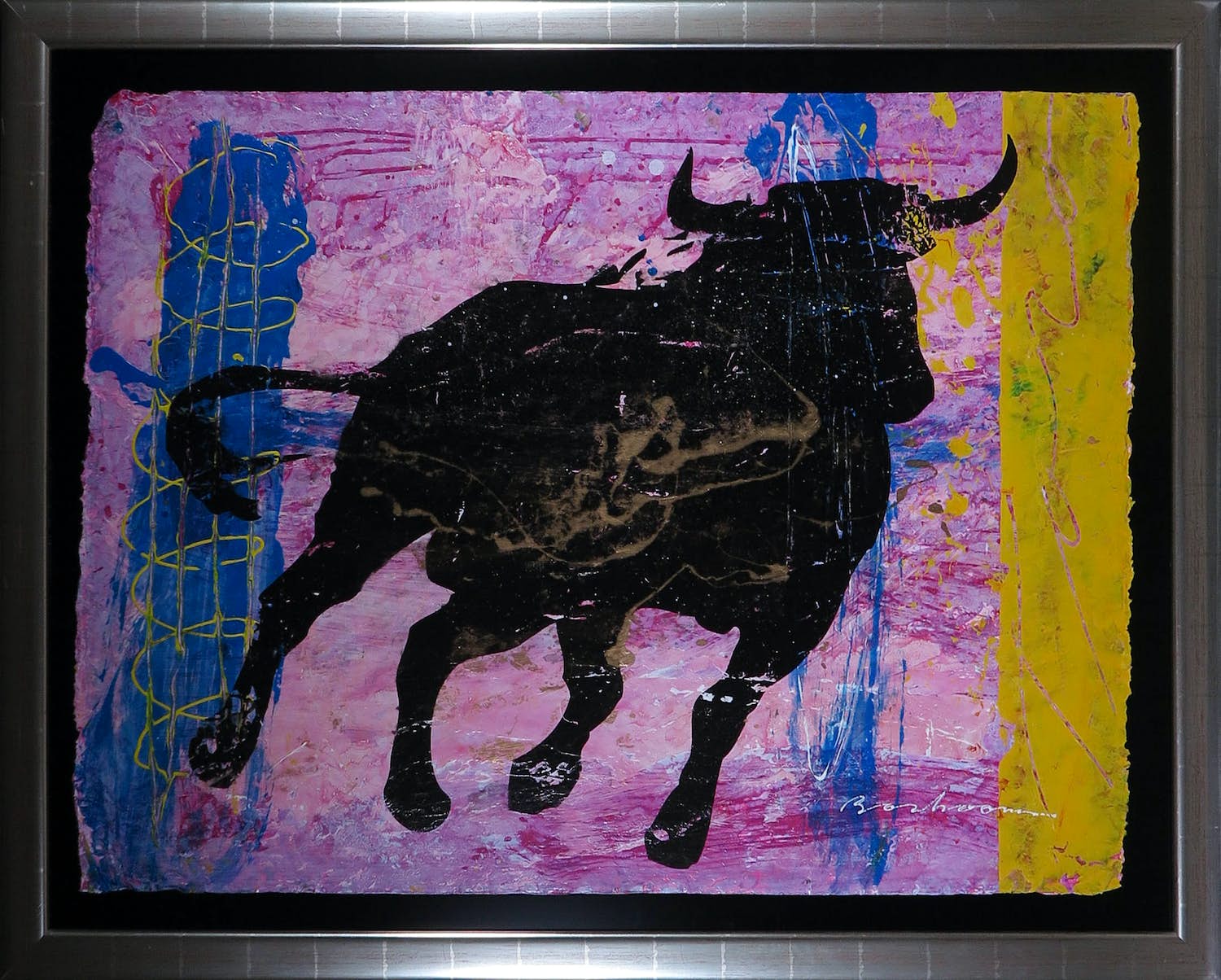 Leon Bosboom - Acryl op papier, Ganador 04 - Ingelijst (Groot) verkocht voor € 100!