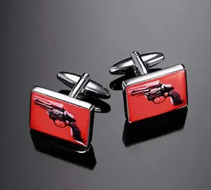 Andy Warhol - 2 manchetknopen + verchroomd kistje + 2 visitekaartjeshouders kopen? Bied vanaf 70!