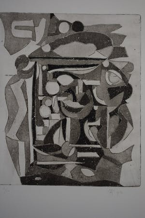 Maria de Ronde - Aquatint - Compositie IV - 1980 kopen? Bied vanaf 50!