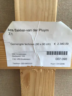Ans Bakker - van der Pluijm - Groot Schilderij gemengde techniek, zonder titel, gesigneerd en ingelijst kopen? Bied vanaf 350!