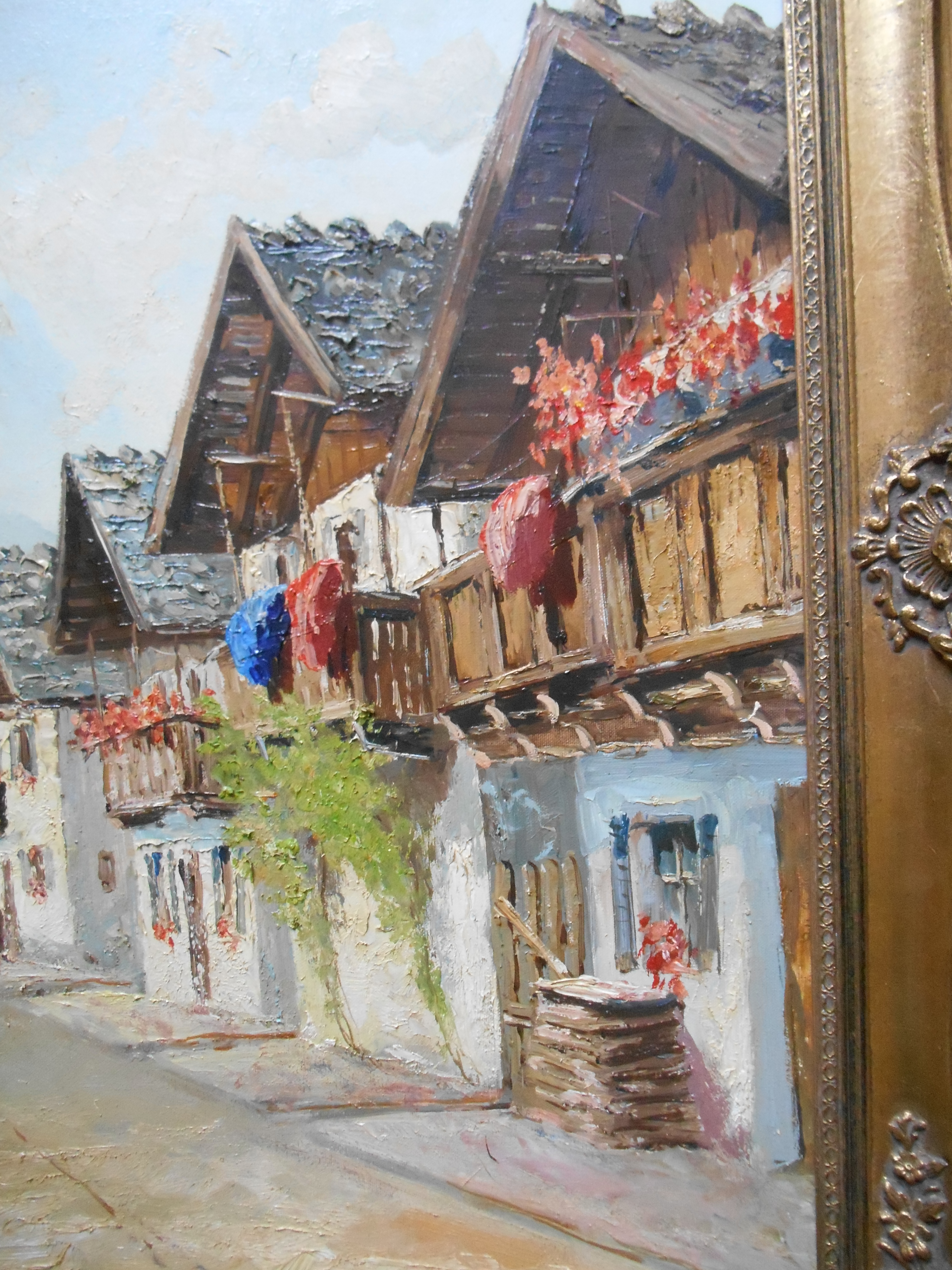 Niet of onleesbaar gesigneerd - Dorpsstraat in de Alpen bij de Zugspitze kopen? Bied vanaf 1!