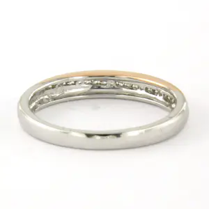 14k bicolour gouden ring met briljant geslepen diamant tot. 0.10ct – F/G - VS/SI kopen? Bied vanaf 350!