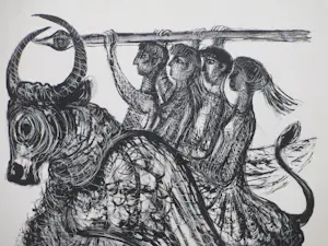 Kees Andrea - De vier Heemskinderen - Litho kopen? Bied vanaf 50!