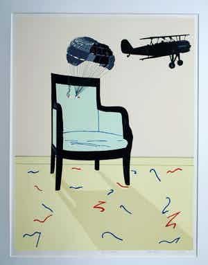 Hans Wap - Zeefdruk , WAP in Smoke - gesigneerd & ingelijst - verkocht voor € 40!