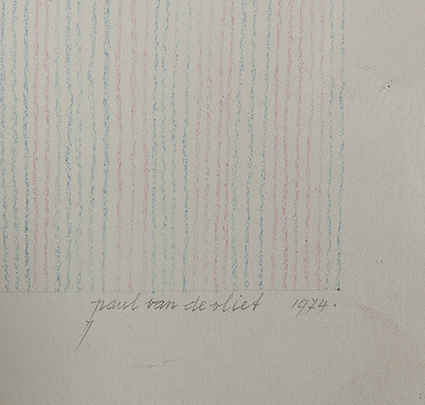 Paul van de Vliet - l/r-handig getekende verbindingsprogrammatie - Kleurpotlood op papier -1974 -BKR kopen? Bied vanaf 15!