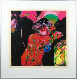 Kees van Bohemen - Zeefdruk, Zonder titel - Ingelijst verkocht voor € 150!