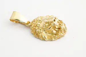 134 - Mooi gedetailleerde 18 Krt geel-gouden Leeuwenkop hanger kopen? Bied vanaf 310!
