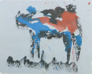 Anton Heyboer - Inkt op geschept papier, Koe - Ingelijst kopen? Bied vanaf 275!