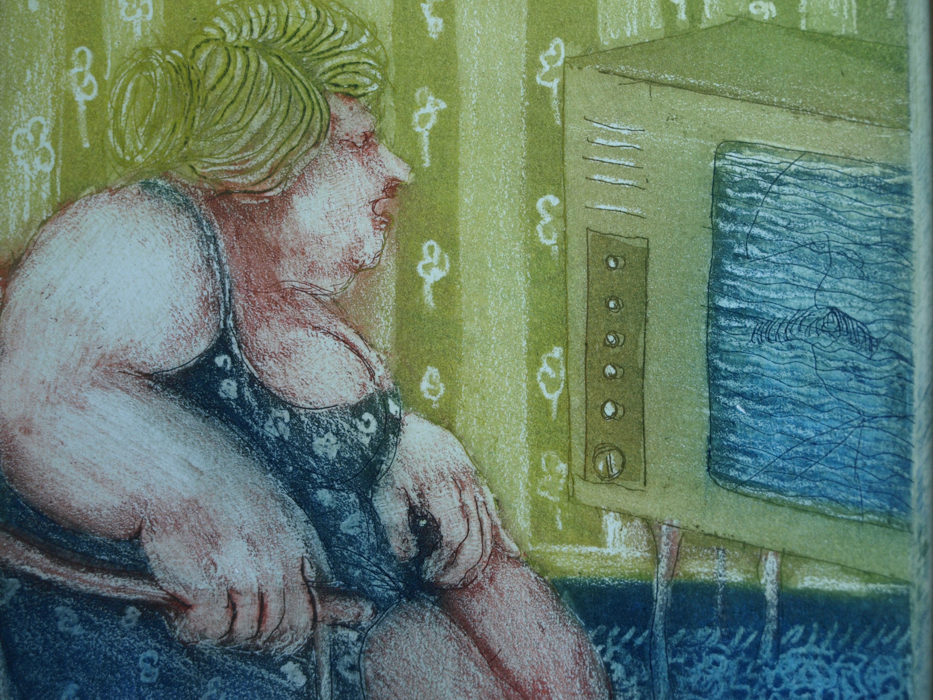 Wim Worm - Ets , Mary IV, Voor de TV – gesigneerd en ingelijst – 1971  kopen? Bied vanaf 25!