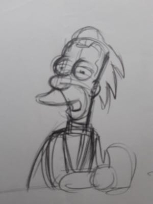 Matt Groening - originele productie tekening, The Simpsons, Lenny kopen? Bied vanaf 1!