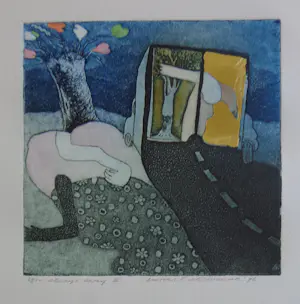Michel van Overbeeke - LOT VAN 3 STUKS / KLEURETS + GOUDDRUK / 65x50cm / SIG / 1996 kopen? Bied vanaf 50!