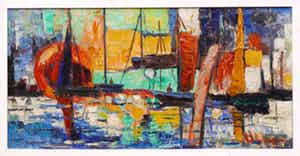 Clement van Vlaardingen - Boten bij zonsondergang verkocht voor € 125!