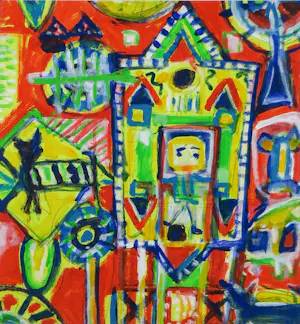 Gertie Janssen - Gouache en podlood op papier, Zonder titel - Ingelijst kopen? Bied vanaf 100!