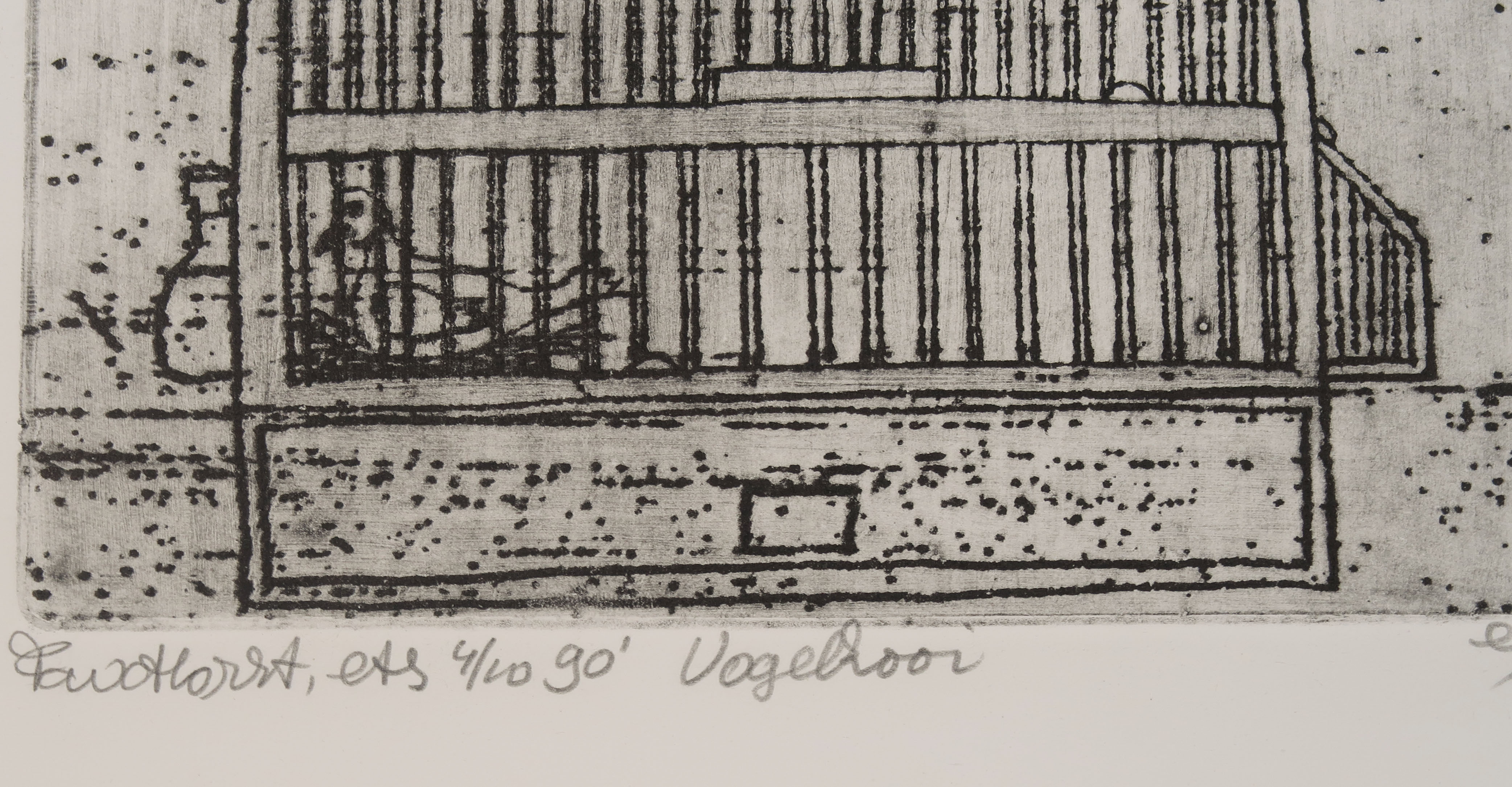 Frits Anton van der Horst - Ets, Vogelkooi kopen? Bied vanaf 20!