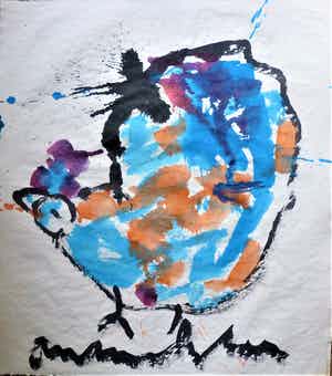 Anton Heyboer - De oer vogel . verkocht voor € 350!