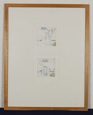 Josien Brenneker - Vrij? - 1976 - Oplage 3/5 - Ets met gouache en kleurpotlood op papier kopen? Bied vanaf 20!