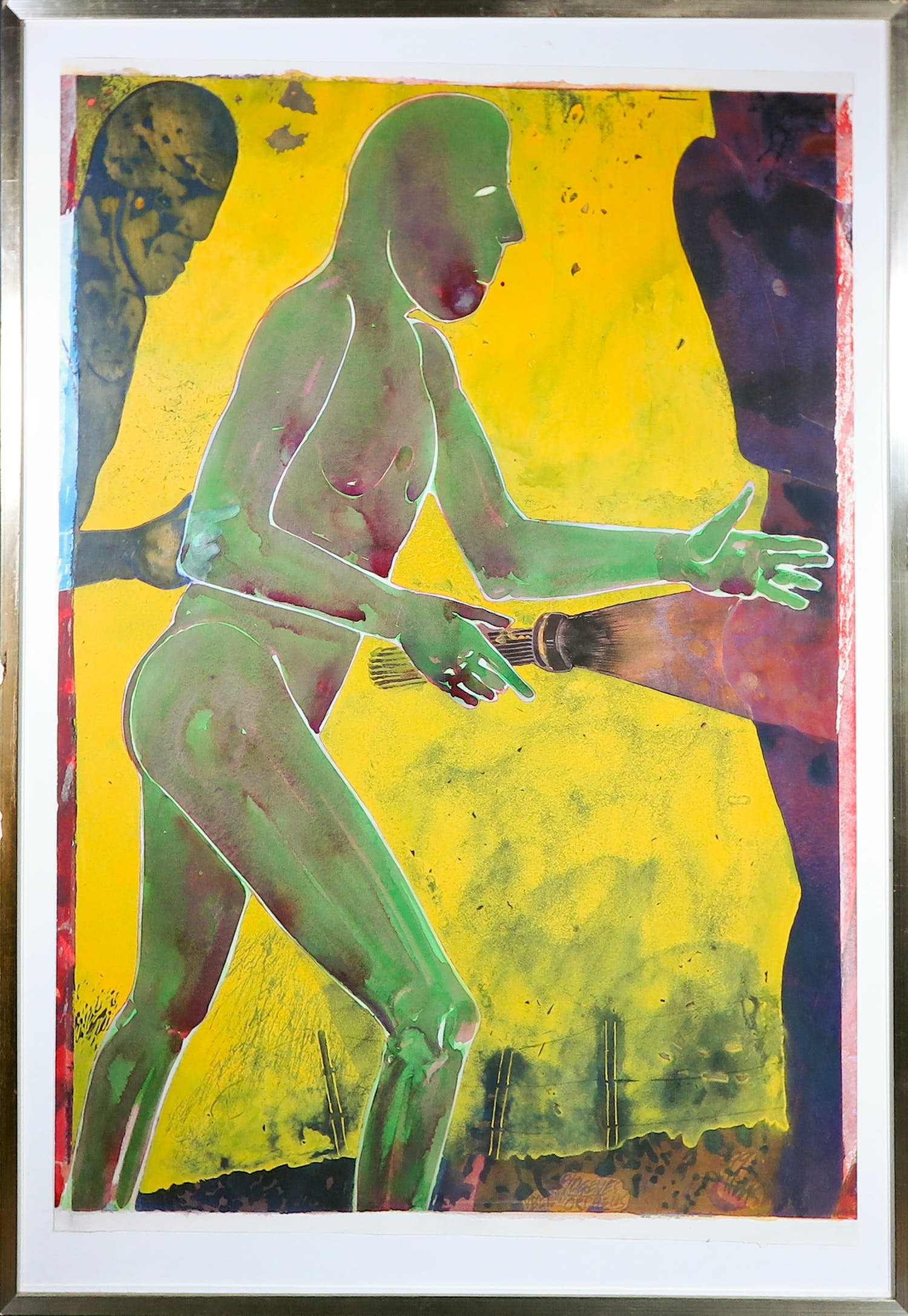 Henri de Haas - Aquarel, Diogenes/Oprheus - Ingelijst (Groot) verkocht voor € 1!