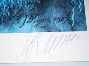 Hendrik Johannes Slijper - Giervalk, Noorwegen 1987 - oplage 350, handgesigneerd - groot - kopen? Bied vanaf 95!