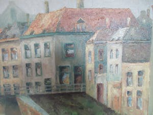 Niet of onleesbaar gesigneerd - Stadsgezicht (mogelijk Haarlem) kopen? Bied vanaf 10!