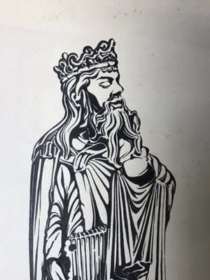 Niet of onleesbaar gesigneerd - K. van der Elburg: inkt op papier, naar een relief... kopen? Bied vanaf 10!