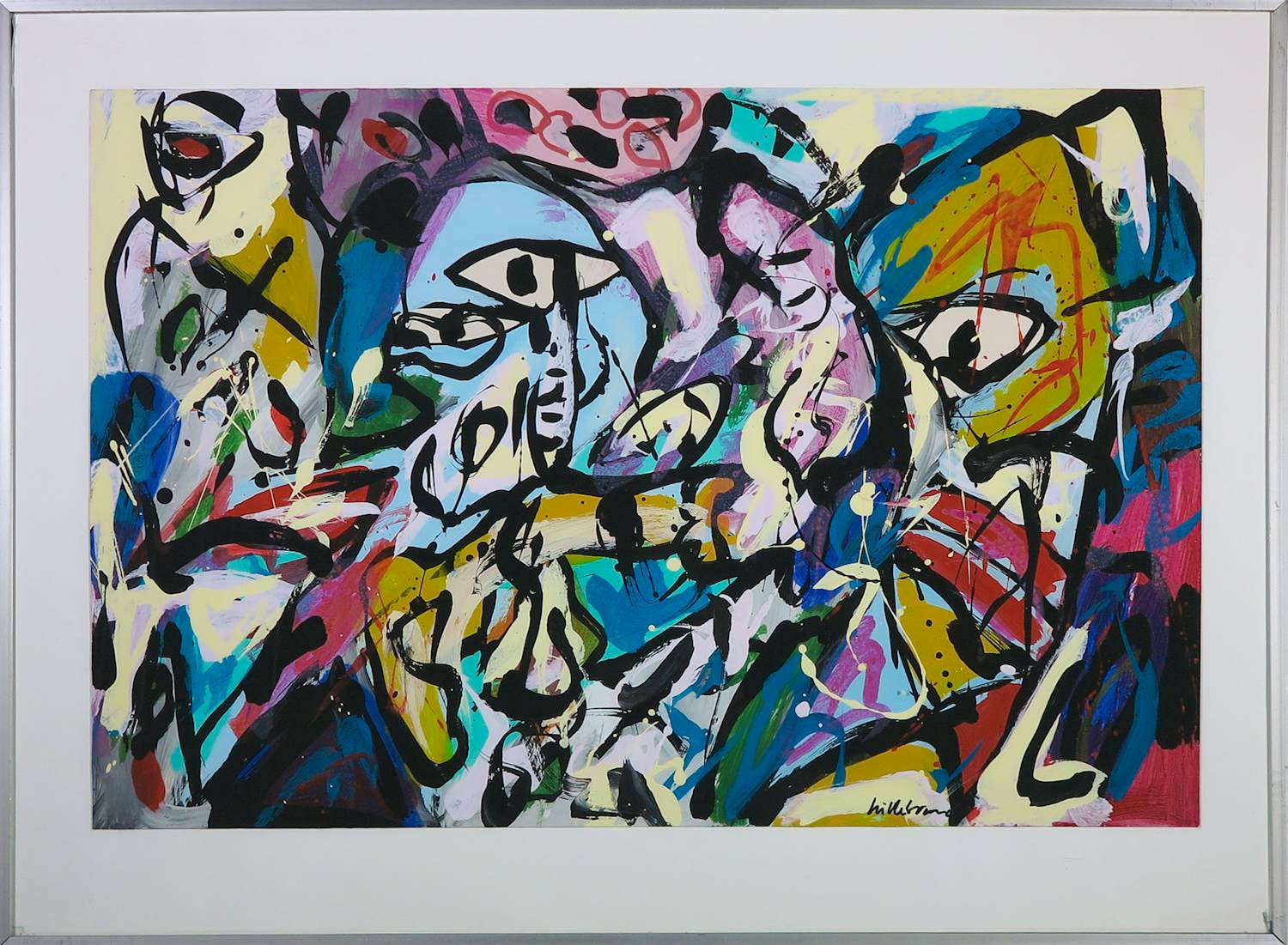 Guido Goedheer - Acryl op stevig papier, California No. I, 1988 - Ingelijst kopen? Bied vanaf 150!