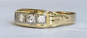 14 karaat geelgouden  Ring met ca  0.56 ct Diamanten kopen? Bied vanaf 550!