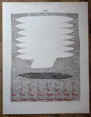 Geertjan van Oostende - Zeefdruk: vallende bladeren (Gelderse kustkalender 1973) kopen? Bied vanaf 25!