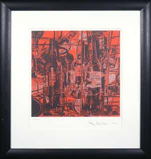 Rob Scholte - Zeefdruk, Flessen - Ingelijst verkocht voor € 80!