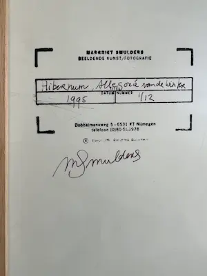 Margriet Smulders - Foto op dibond | 'Hibernum; Allegorie van de winter' | 1995 kopen? Bied vanaf 1!