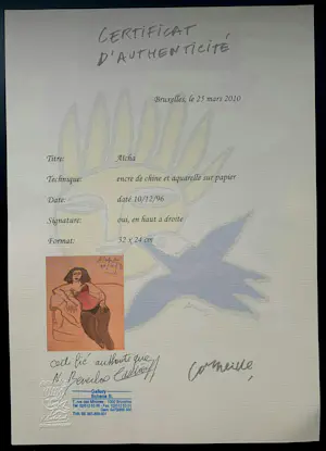 Corneille - Ingelijste gemengde techniek: Aïcha - 1996 kopen? Bied vanaf 1250!