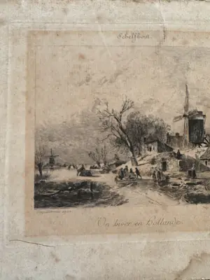 Andreas Schelfhout - Un hiver en Hollande kopen? Bied vanaf 15!
