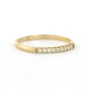 18k geel gouden ring bezet met briljant geslepen diamant 0.08 ct - rm 16.25 kopen? Bied vanaf 130!