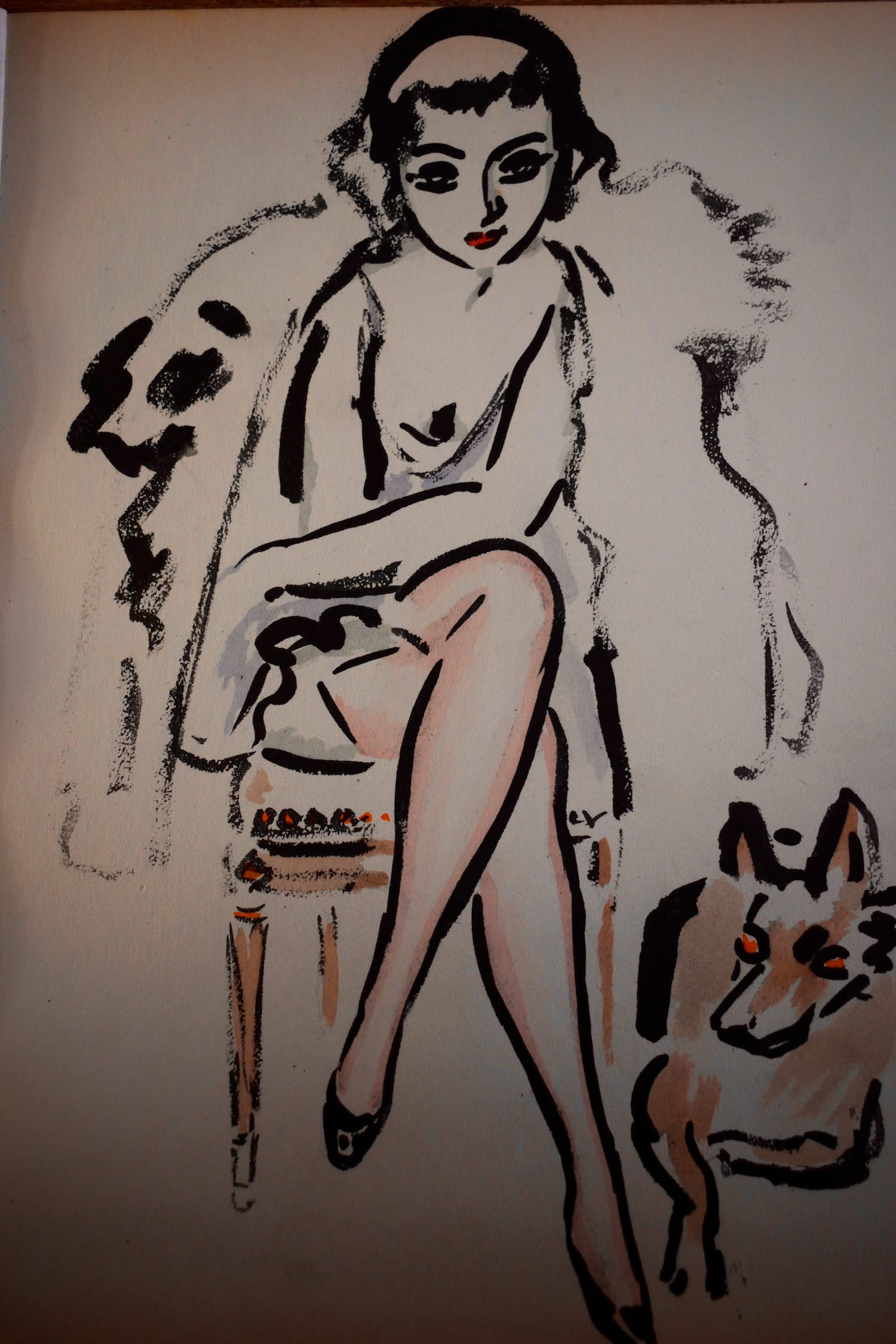 Kees van Dongen - Pochoir - Jeune Femme avec Chien - 1925 kopen? Bied vanaf 1250!