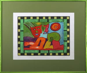 Clemens Briels - Zeefdruk, Habla ambas linguas con igual - Ingelijst kopen? Bied vanaf 50!