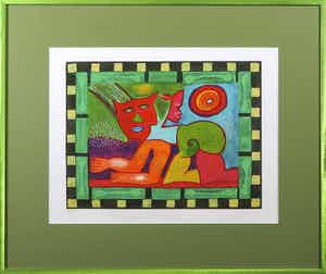 Clemens Briels - Zeefdruk, Habla ambas linguas con igual - Ingelijst verkocht voor € 50!