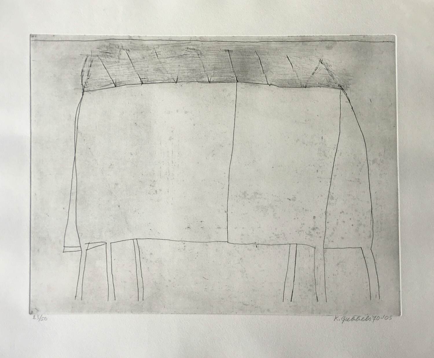 Klaas Gubbels - ‘Koningstafel’ - gesigneerde ets - 1970-2005 kopen? Bied vanaf 250!