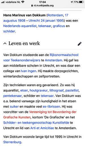 Hans van Dokkum - Diverse portretten verkocht voor € 70!