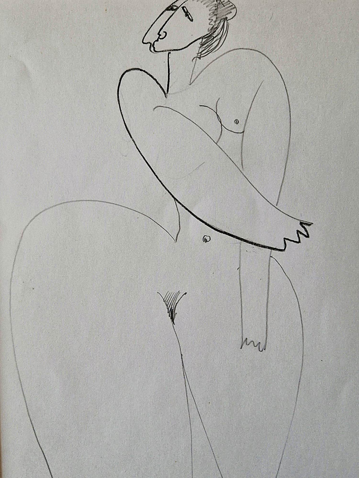 Theo Beerendonk - Jaren 60 inkt tekening "voluptueus vrouwelijk naakt" - gesigneerd kopen? Bied vanaf 48!