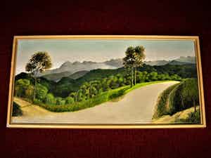 Erna van Mondfrans - verstild realistisch olieverf "Frankrijk Landschap Lardy Ile de France" gesign verkocht voor € 80!