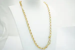 72 - Lange 18 krt geel-gouden zg. "Jasseron" ketting - met staafjes - massief kopen? Bied vanaf 2030!