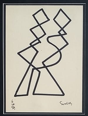 Siep van den Berg - Abstracte Tango - inkt op papier kopen? Bied vanaf 135!
