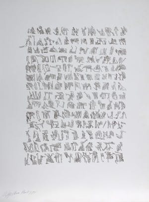 Henri Plaat - Zeefdruk. Compositie met figuren, kopen? Bied vanaf 45!