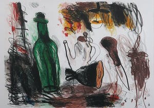 Anton Martineau - Litho, Stilleven met fles- Ingelijst (Groot) kopen? Bied vanaf 1!