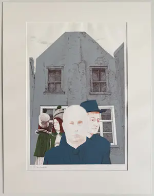 Sven Hoekstra - kleurenzeefdruk | 'Masker voor een kaal hoofd IV' kopen? Bied vanaf 20!