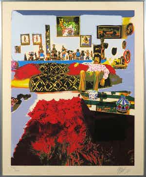 Karel Appel - Zeefdruk, Appel thuis - Ingelijst verkocht voor € 1!